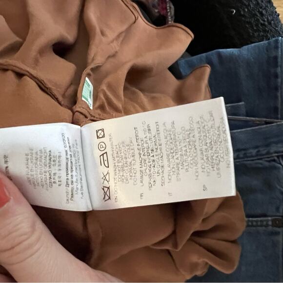 IRO Osiam Satin Ruffle Mini Dress in Camel - Picture 9 of 10